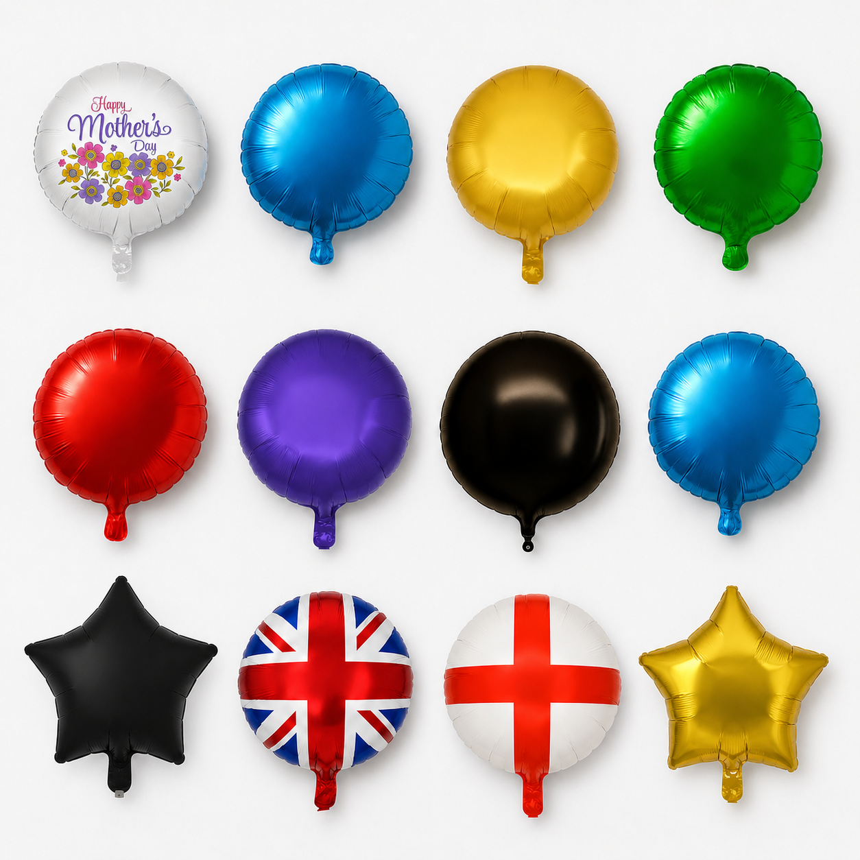 Premium Foil Balloons – Mylar Stars, Numbers, Round & Custom