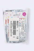 Confetti Stars - Silver- net weight 14.1g per pack. Bulk 12 pack